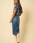 FRONT SLIT MIDI SKIRT