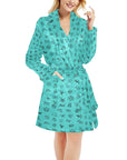 Turquoise Cattle Brands Women's Western Bath Robe