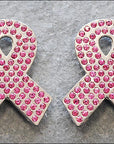 Western Screw Back Concho Crystals Breast Cancer Bling Cowgirl