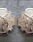 Western Screw Back Concho 1 Cross Gun Shooting Bling Silver Saddle