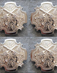 Western Screw Back Concho 1 Cross Gun Shooting Bling Silver Saddle