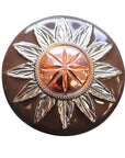 Hilason 3 Tone Finishing Round Conchos Copper Dome Silver And Brown