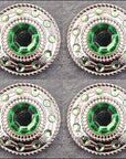 Western Screw Back Concho1 Green Crystal Wheel Bling Headstall Cowgirl