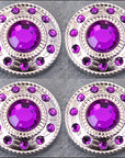 Screw Back Concho Nickle Purple Wheel Shape W/Rope Edge Saddle Belt
