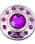 Screw Back Concho Nickle Purple Wheel Shape W/Rope Edge Saddle Belt