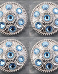Western Screw Back Concho1 Blue Crystal Wheel Bling Headstall Cowgirl