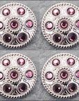 Western Screw Back Concho1 Purple Crystal Wheel Bling Headstall Cowgirl