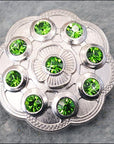 Western Screw Back Concho1 Green Crystal Floral Bling Headstall Cowgirl