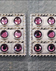 Western Screw Back Concho1 Purple Crystal Square Bling Headstall Cowgirl