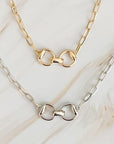 The Harlowe Horsebit Necklace in Silver