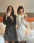 Boujee feather silk robe