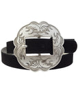 The Jessie Suede Concho Belt in Black