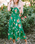 Kailany Floral Bubble Sleeve Smocked Tiered Midi Dress