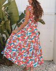 Alice Boho Floral Ruffled Strap Maxi Dress