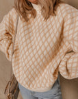Ximena Rhombus Textured Knit Sweater