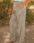 Mabel Leopard Drawstring Elastic Waistband Loose Pants