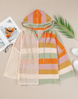 Harper Oversized Colorblock V Neck Hooded Sweater
