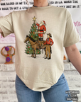 Vintage Christmas Cowboy Tee or Crewneck