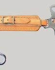 Hilason Adjustable Fleece Lined Leather Noseband Hackamore Bit With Curb Chain