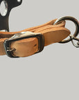 Hilason Adjustable Fleece Lined Leather Noseband Hackamore Bit With Curb Chain