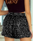 Oaklynn Sequin High Waist Casual Shorts