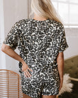 Magdalena CheetahCasual Tee and Shorts Lounge Set