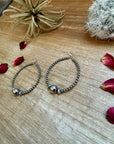 3 mm hoops Sterling Silver Pearls earrings teardrop with 10 mm