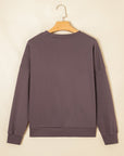 Callie Terry Bow Pattern Drop Shoulder Sweatshirt