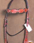 Western Horse Headstall Tack Bridle American Leather Mahogany Hilason