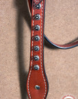 Western Horse Headstall Tack Bridle American Leather Mahogany Hilason