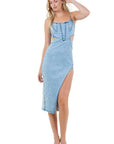 WOMEN FASHION DENIM MAXI DRESS