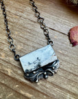 Bar Necklace - White Buffalo & Sterling Silver option 2