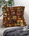 Vintage Cowboy Collage Western Throw Pillow Case Made in America