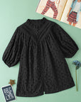 Arielle Embroidered Hollow-out Puff Sleeve Blouse