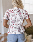 Elia Vintage Paisley Mock Neck Top