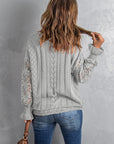 Scarlett Lace Pointelle Knit Sweater