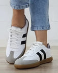 Willa Striped Lace-up Flat Sneakers