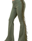 Texas Sun Bell Bottom Jean in Olive