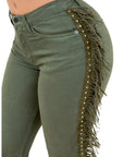Texas Sun Bell Bottom Jean in Olive