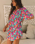 Lena Floral Bubble Sleeve Babydoll Dress