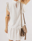 Baylor Flutter Sleeve Crew Neck Shift Dress