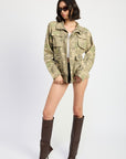 CAMO TWILL JACKET WITH FLAP POCKETS