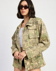 CAMO TWILL JACKET WITH FLAP POCKETS