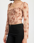 SWEETHEART SQUARE NEKC FLORAL TOP