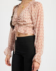 RUCHED BLOUSE WITH RUFFLE DETAIL