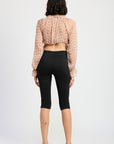 RUCHED BLOUSE WITH RUFFLE DETAIL