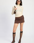 MINI LOW WAISTED SKIRT WITH RIBBON TIES