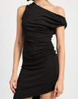 MINI DRESS WITH ASYMMETRICAL SHOULDER