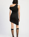 MINI DRESS WITH ASYMMETRICAL SHOULDER