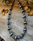 Sterling Silver Pearl Necklace – Mixed Sizes – 23"